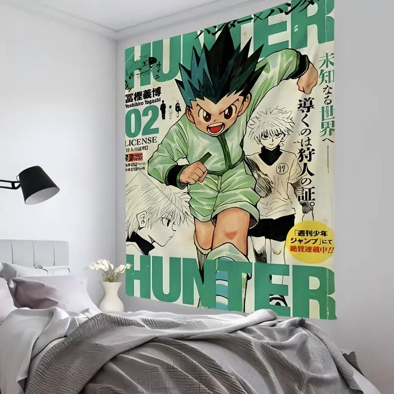 Hunter X Hunte Anime Tapestry Room Decor Wall Cloth Party Hanging Background Room Decor Baby Room Summer Exquisite Decoration summerwins