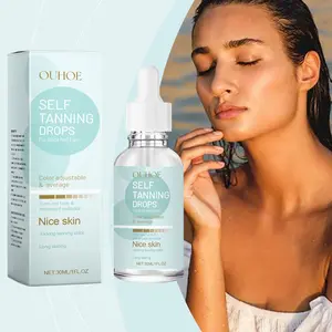 OUHOE Self Tanning Drops - Fast-Developing Even Bronze Glow, Moisturizing Sun-Free Tanning for Long-Lasting Wheat Skin, Self Tanner Drops