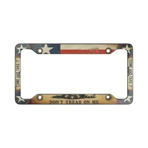 Texas State Pride Aluminum License Plate Frame | Lonestar State Flag Aesthetic Car Accessory