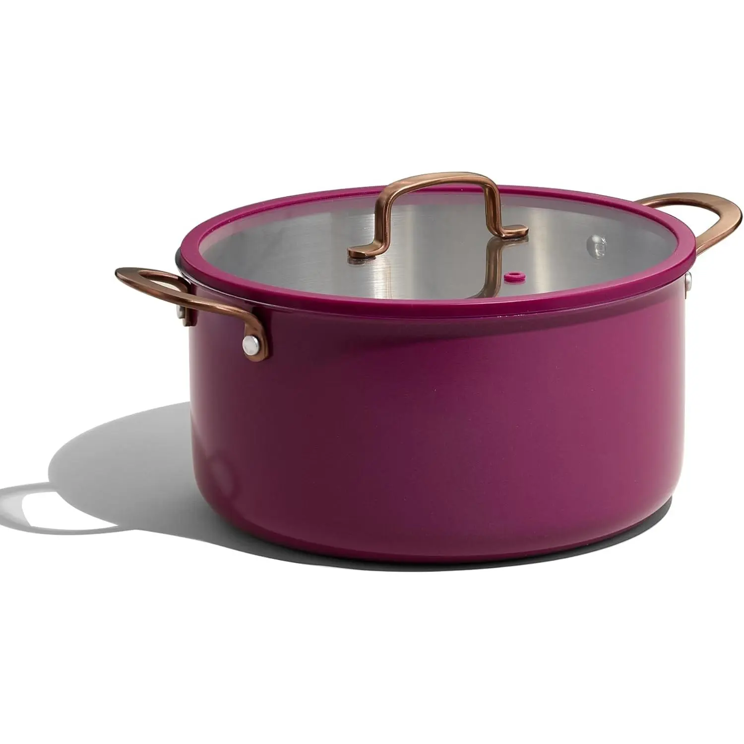 8QT Full Clad Tri Ply Stainless Stock Pot with Lid, Soup Pot, Outer Layer, Even Heating, All Stoves Compatible, Oven & Dishwasher Safe, Stay Cool Handle, Purple