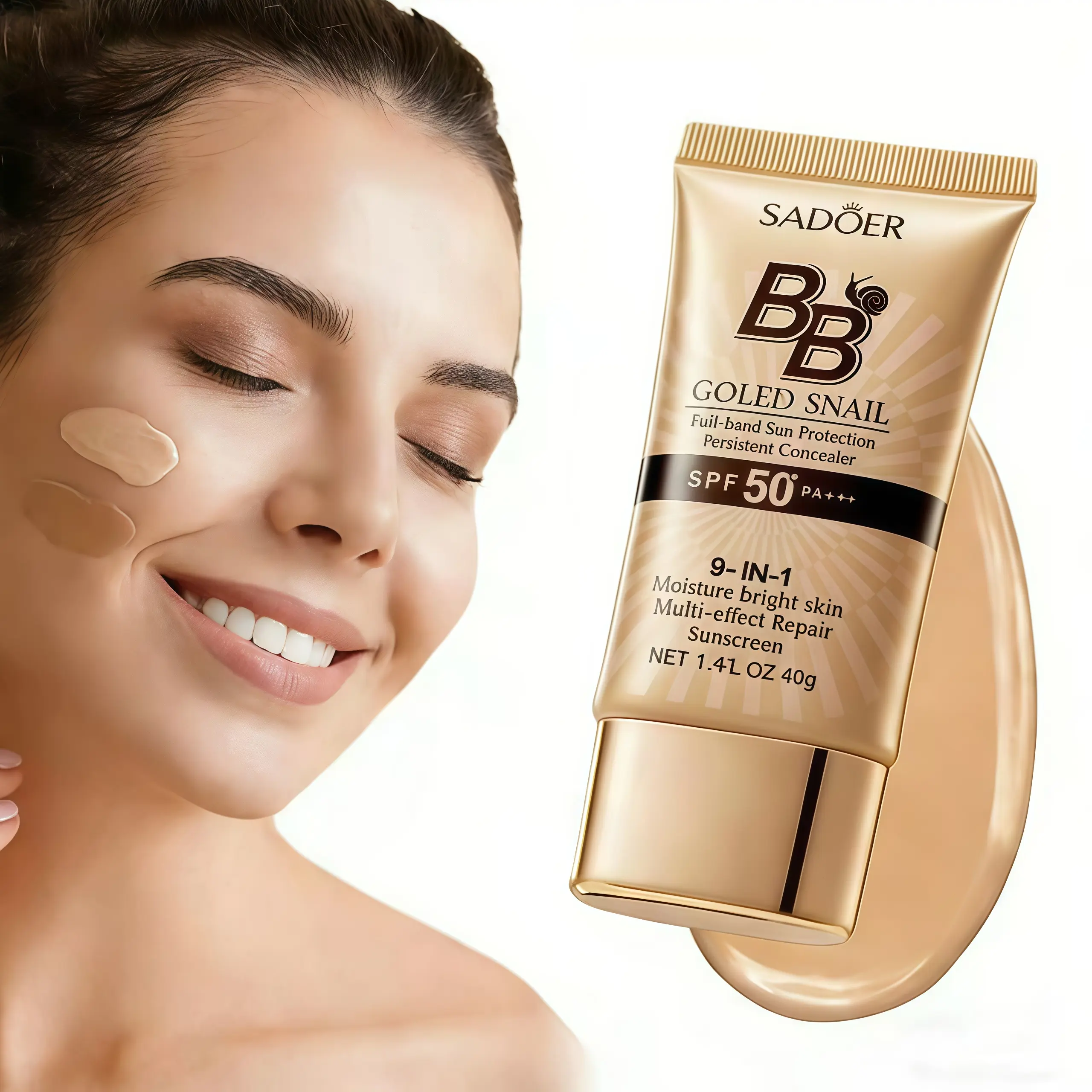Snail Mucin BB Cream Foundation for a Flawless, High-Coverage Look, Long-Lasting Matte Finish with Oil Control, Hydrating Beauty Products, Makeup, Moisturizer, Cosmetics Products, Gifts For Women, Water Proof, Daily, Dark Spots, Spf Makeup, High-Coverage,