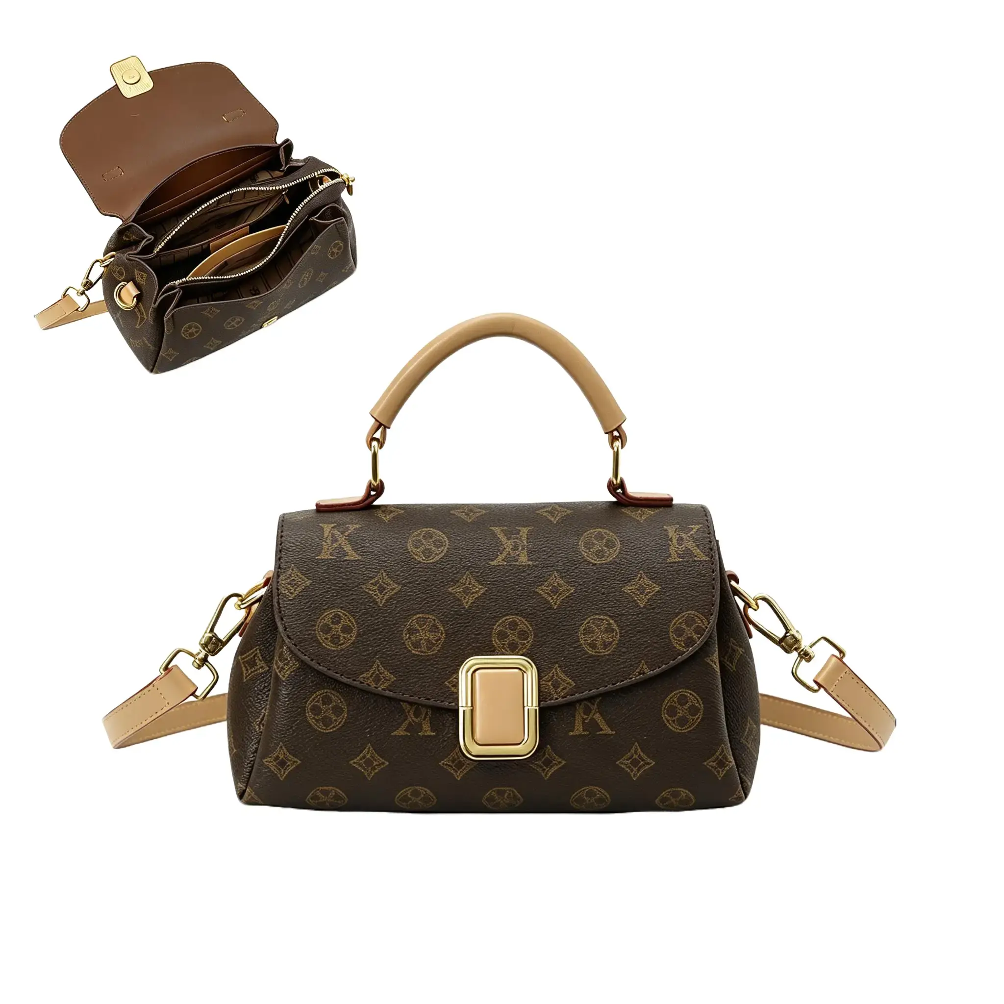 Women's Retro Look Crossbody Bag - High-Quality, Magnetic Buckle, Multiple Compartments, Everyday, Casual Trendy, Fashionable Unique Messenger Bag for Daily Outings & Special Occasions, Everyday Crossbody Bag