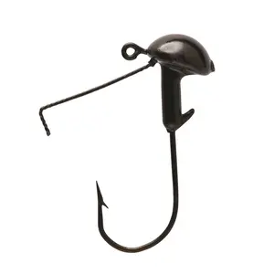 Eagle Claw Weedless Stand Up Fishing Jig – Black, 1/4 oz (5-Pack), Snag-Resistant Jig for Bass & Freshwater Fishing hook