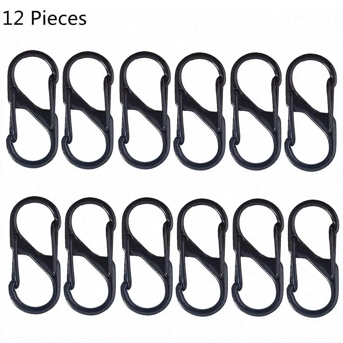 Zipper Lock Clips, 12pcs Mini S Hook Locking Carabiner Locks, Anti-Theft Security Clips for Backpack Handbag Luggage, Durable Design