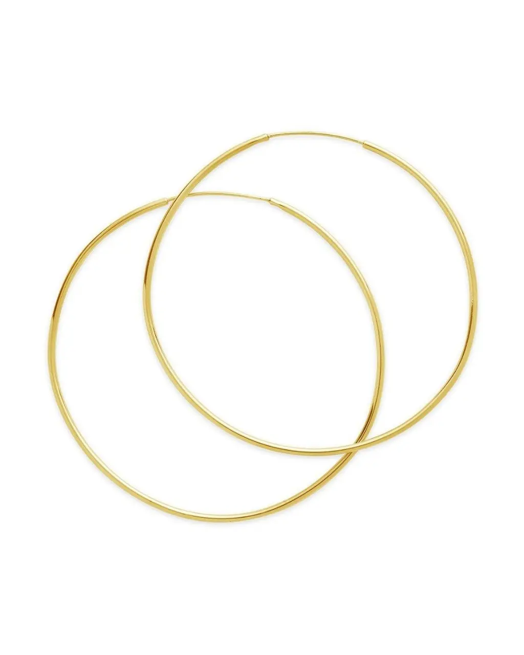 Sterling Forever 2.75" Simple Infinity Hoop Earrings for Women, Classic Gold or Rhodium Plated Jewelry for Everyday Wear, Gold Earrings, Accessories For Women, Rhodium Brass
