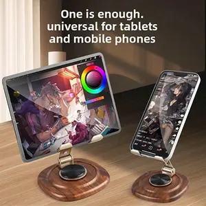 360° Swivel Phone Holder, Made of Metal, Foldable and Angle Adjustable, Suitable for Mobile Phone and Tablet Compact Portable Durable Smartphone Cellphone Mount Stand Folding Golden