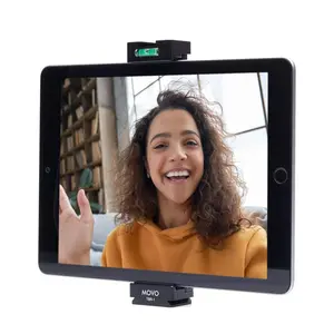Movo - TBR-1 Universal Tablet Tripod Mount with Cold Shoe for Mini Microphone, Aluminum, Compatible with iPad, Samsung Galaxy, Android Tablets