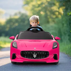 Gaomon Licensed Maserati GranCabrio 12V Ride-On Car with Ride on Wheels - Luxury PP+Iron 4-Wheel Electric Toy Vehicle for Kids 12+ Years, Dual Driving Modes, Remote Mode, Spring Shock Suspension, Bright Lights, Seatbelt, Door Locks, 77 lbs Capacity, Pink