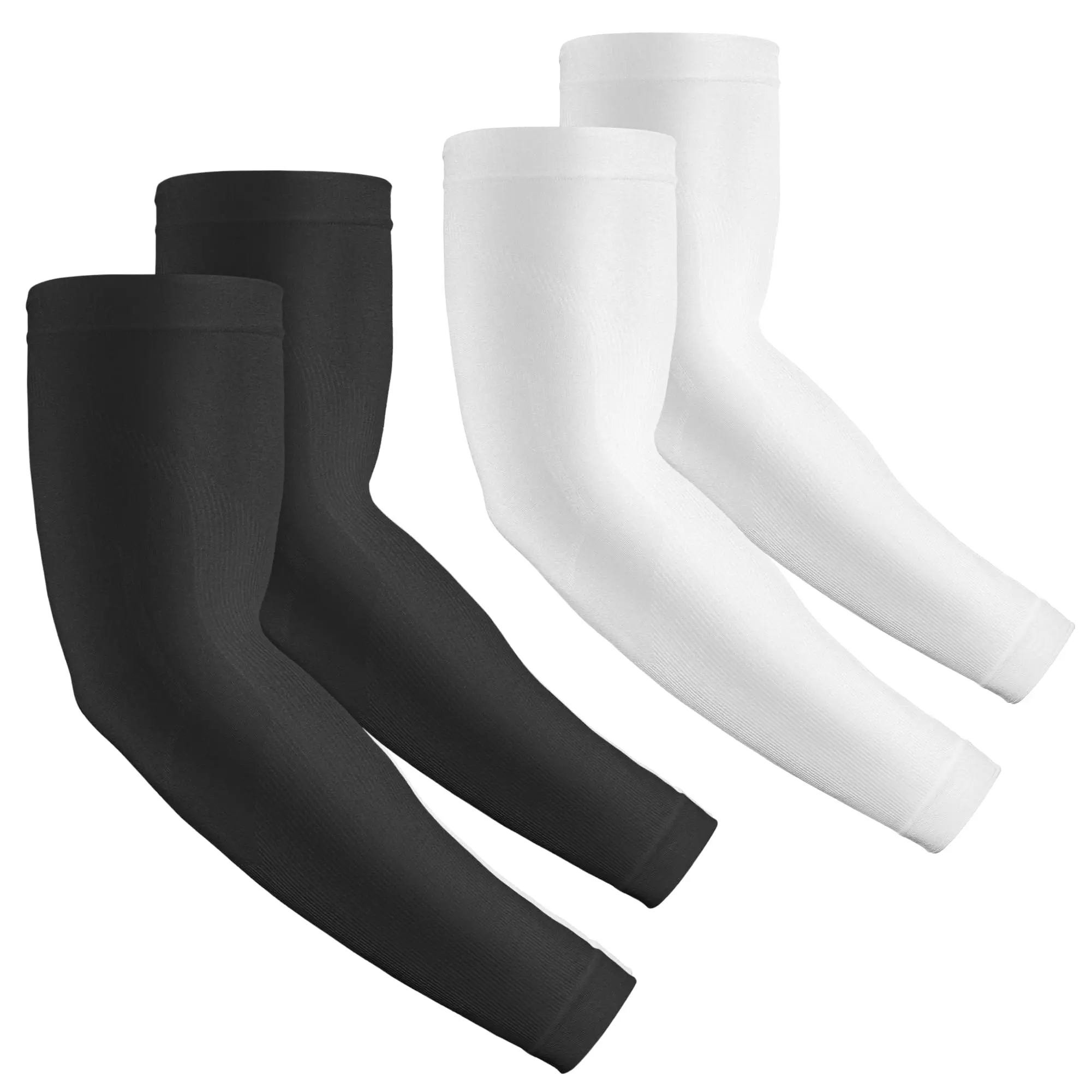 Men's 2-Pair Cooling Protective Arm Sleeves, UPF 50+ UV Protection, Lightweight Compression, Polyester Hollow Weave, Breathable, Comfortable Stretch Fit, Tattoo Cover Up, Baseball Sports Accessory