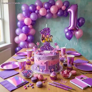 Personalized Number Cake Candle (0-9 Selectable), Kpop Idol Style First Birthday Celebration Supplies, Party Essentials, 1pc