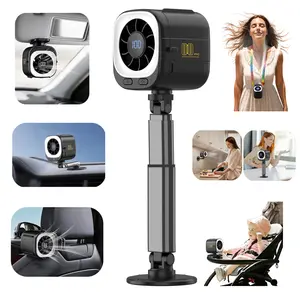 Newest Car Magnetic Fan Pro: 8000mAh Battery, USB PD Rechargeable, 360° Rotatable & Adjustable for Long-Lasting Cooling, High Wind Power with LED Light, Ideal for Car, Kitchen, Bathroom & Bedroom Air Circulation fathersdaygift