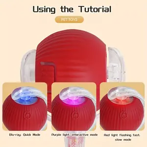 1 indoor cat interactive ball toy with elastic net tail and automatic moving ball toy on the floor/tile/carpet, intelligent interactive automatic cat toy ball obstacle avoidance and motion activation electric cat toy sale