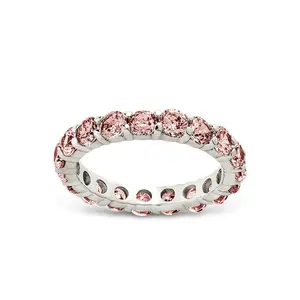 Sterling Silver Gracie Pink CZ Eternity Ring