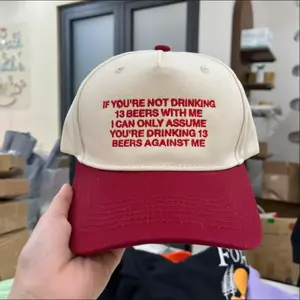 If You're Not Drinking 13 Beers With Me Embroidered Hat Funny Baseball Trucker Cap Gif