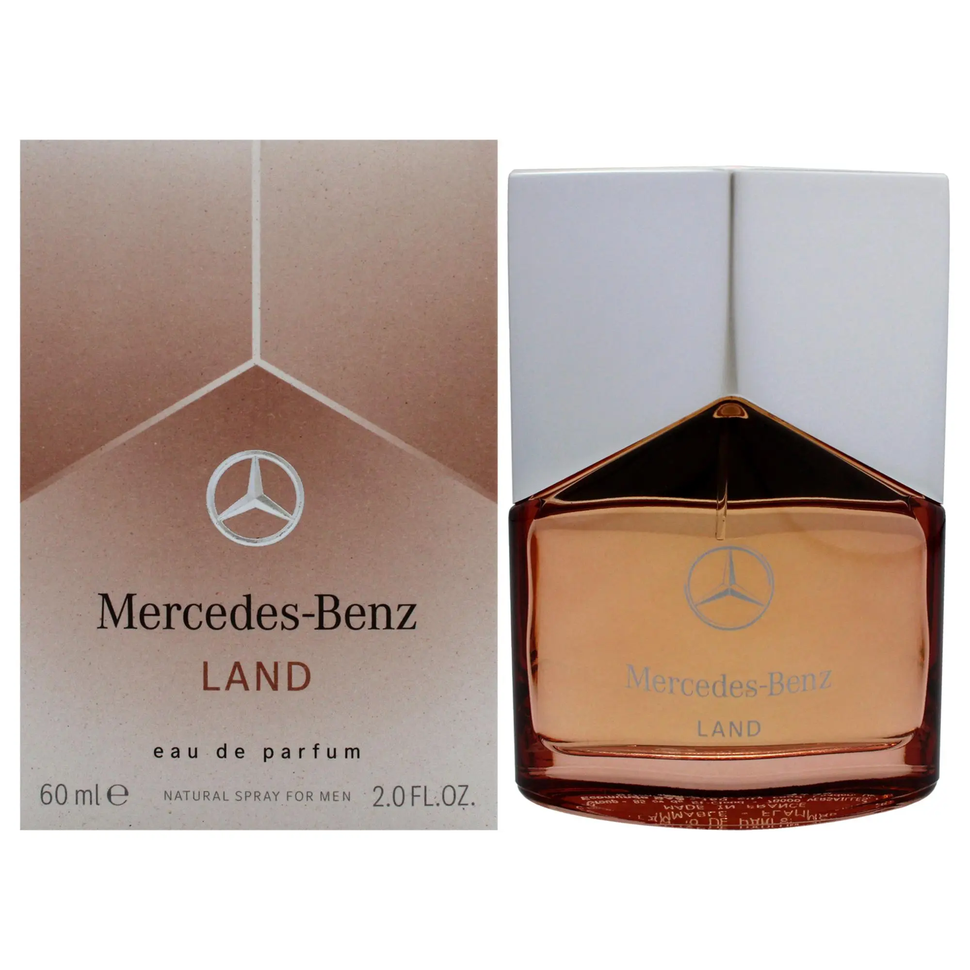 Mercedes Benz Land Eau de Parfum Spray for Men - 2 oz (60ml), Refillable Cap, Natural Spray, Iconic Logo