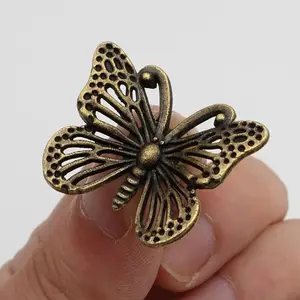 4pcs Vintage Butterfly Pull Handles Zinc Alloy French Style Dresser Door Knobs Drawer Pulls European Wardrobe Hardware