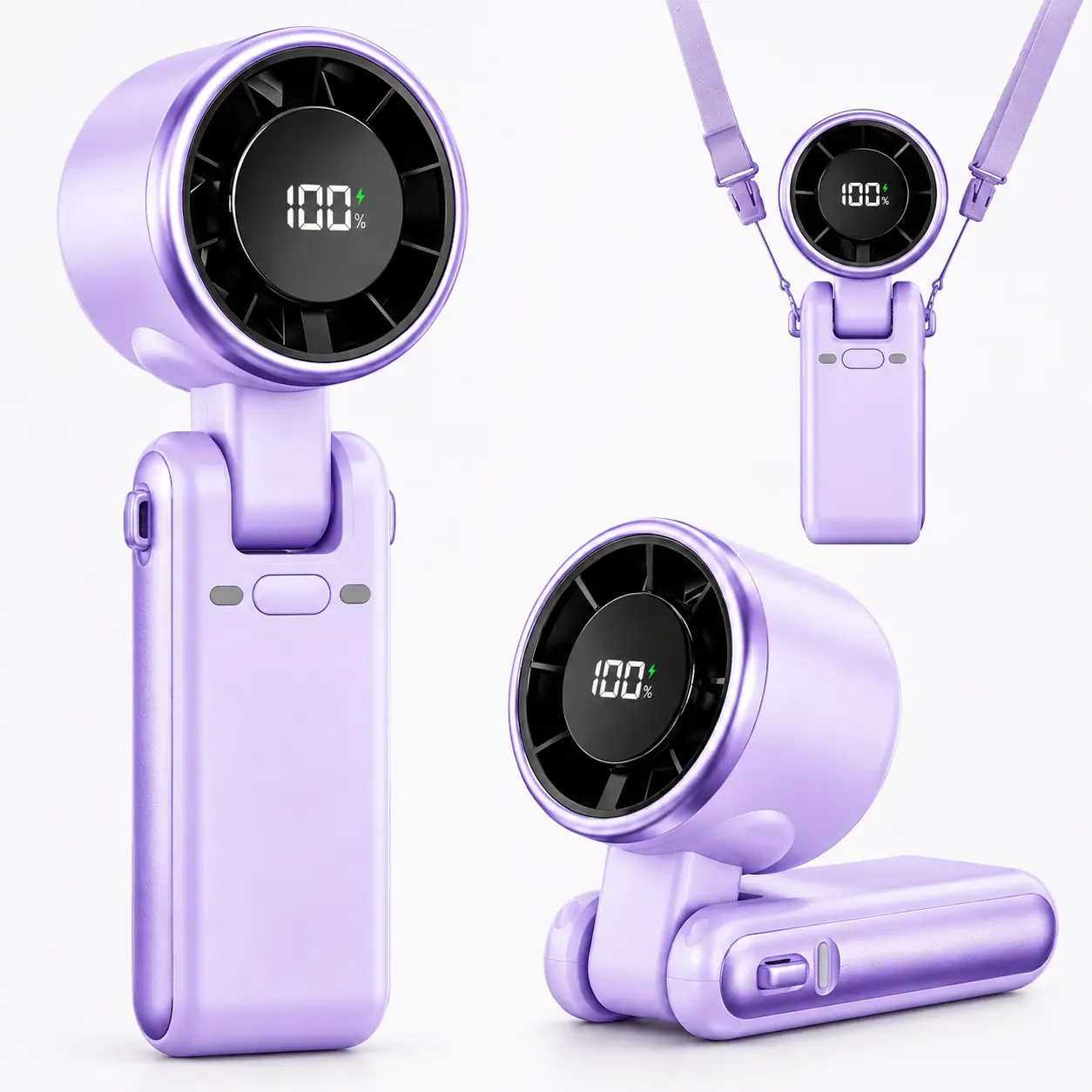 Portable Handheld Turbo Fan, 5-Speed Rechargeable Personal Fan with Up to 13H Runtime, 3-in-1 Mini Cooling Fan for Travel, Commute & Daily Carry,versatile use