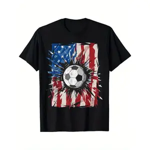 Promotional Advertisement - Patriotic Soccer 4Th of July USA American Flag T-Shirts for Boys, Suitable for Mother'S Day, Father'S Day, Independence Day, Halloween, Thanksgiving, Christmas