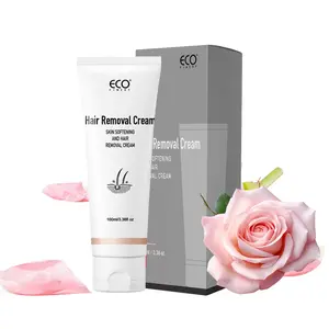 ECO Hair Removal Cream for Women & Men 100ml 3.38fl oz Skin Softening Painless Removal with Spatula for Body Back & Legs All Skin Types