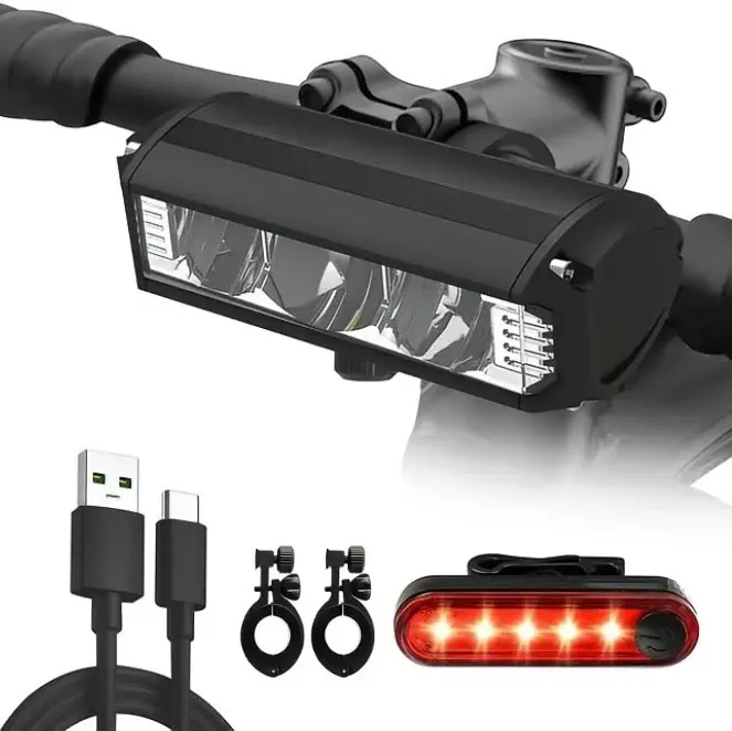 Super Bright LED Bike Light USB Rechargeable Bicycle Headlight 5 Modes, Easy to Install,IPX5 Waterproof Ebikes For Adults Dual Suspension Ebike