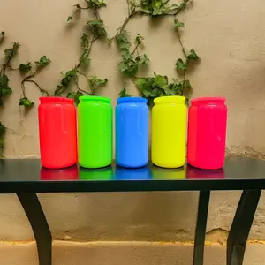 16oz Neon Color Sublimation Glass Drinkware