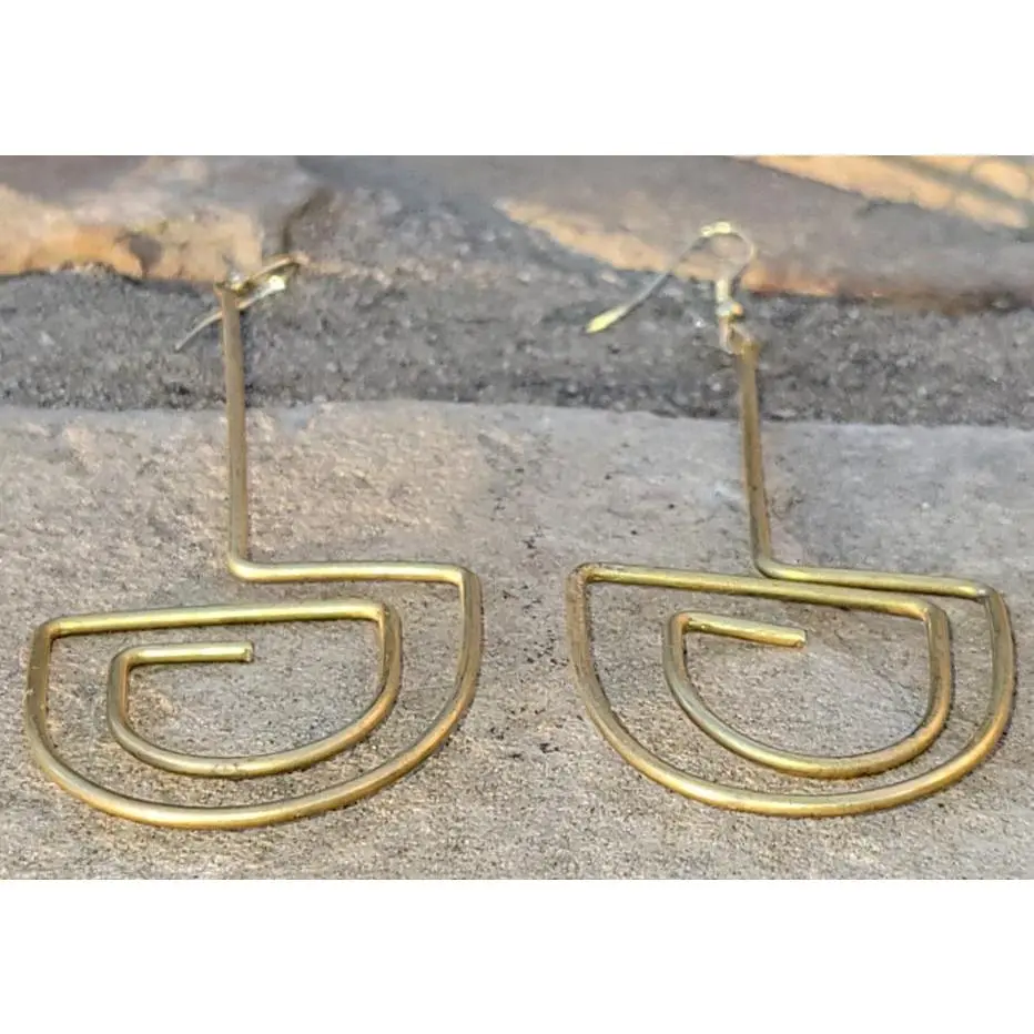 Labyrinth Brass Earrings