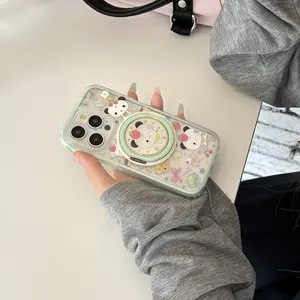Panda Phone Case with 360 Degree Rotating Stand, Compatible with iPhone 16 Pro Max, Fashionable Women's Design
