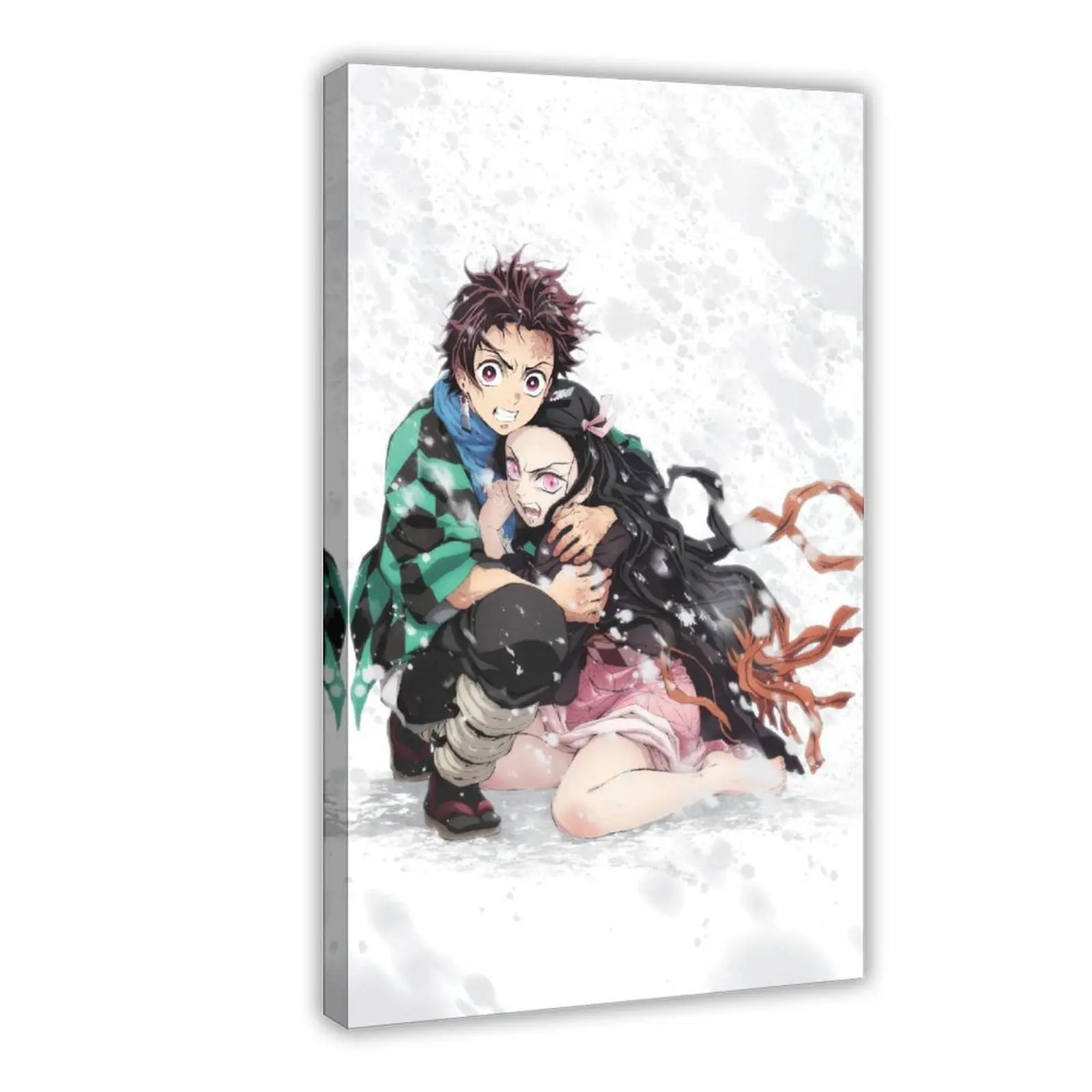 Artistic Customizable Multi-Size Demon Slayer Tanjiro & Nezuko Snow Wall Decor Poster, New Condition Home Decor Print Painting for Room, Ideal Gift for Anime Fans, Garden-Friendly Wall Art