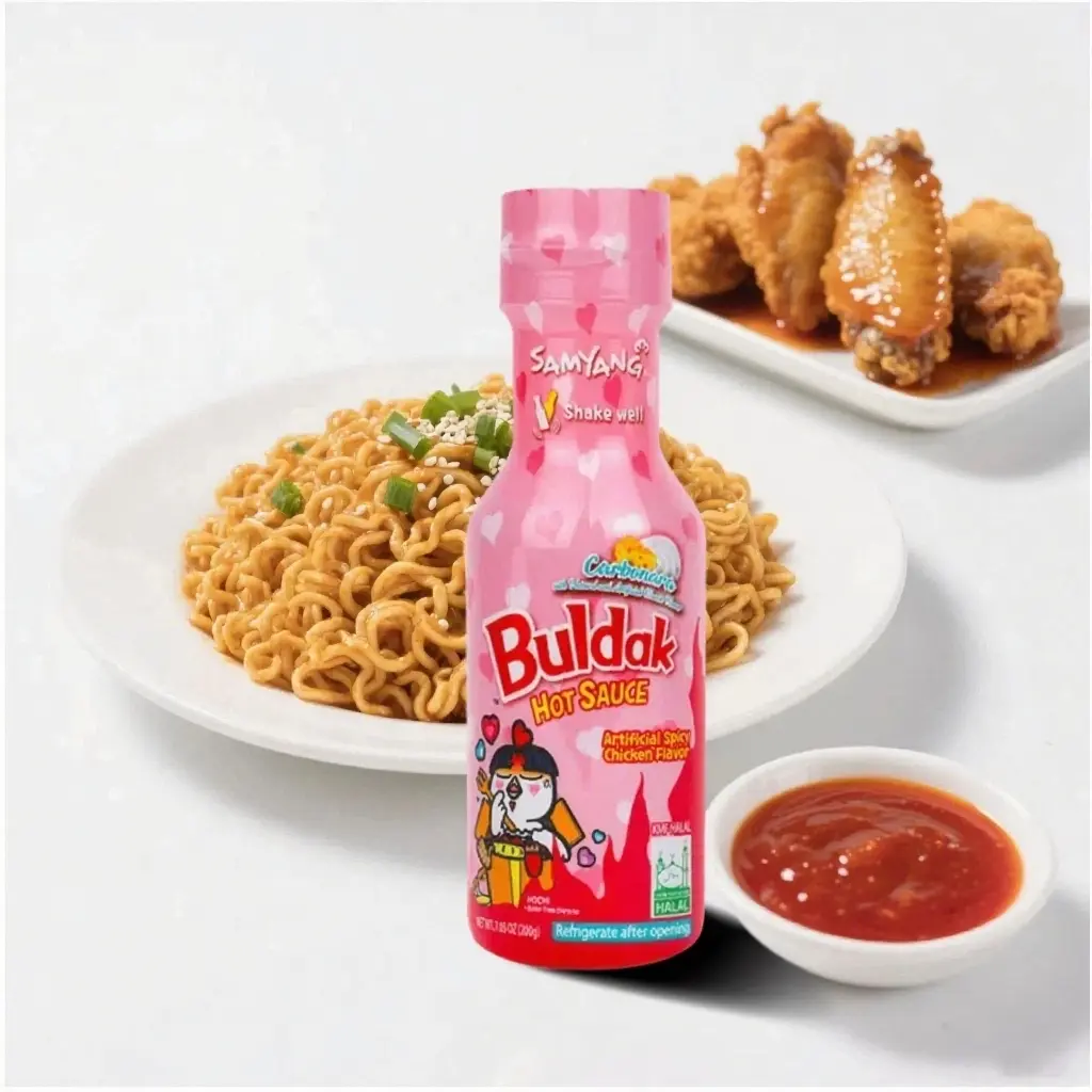 SAMYANG Buldak Noodles Carbonara Flavor Hot Chicken Sauce 200g with Rich Creamy Cheese Flavor & Spicy Food SAMYANG Buldak Noodles Carbonara Flavor Hot Chicken Sauce 200g with Rich Creamy Cheese Flavor & Spicy Food