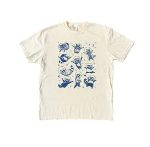 Space Racoons T Shirt - Vintage Raccoon Graphic Tee - Feral Lover Tshirt - Retro Shirt - Womenswear Top