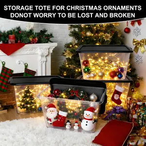 Storage Totes with Lids Made in USA 14.5-Gallon 58-Quart 4-Pack Clear Plastic Bins for Christmas Ornaments Large Containers for Home Office Garage Organization