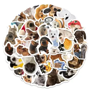 64pcs Cute Realistic Dog Stickers Pack, Waterproof Adorable Pet Dog Decals for Laptop, Water Bottle, Journal & Scrapbook, Dog Lover Gift