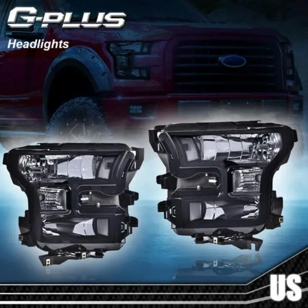 G-PLUS Headlights for 2015 2016 2017 Ford F150 SMOKE LENS CLEAR CORNER HEADLIGHTS HEAD LAMPS,car accessories