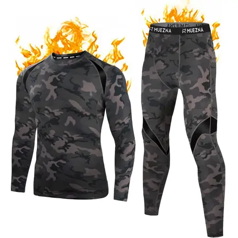 Muezna Men's 2-Piece Retro Lightweight Thermal Underwear Set - Long Sleeve Tops, Soft Fleece-Lined Fabric Base Layer, High Waist Bottoms, Black with White Accents, Elegant Lace Detail, Activewear for Athletic Layering, Halloween, Christmas