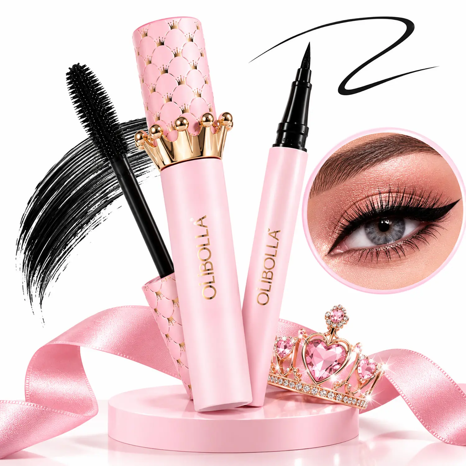 Liquid Eyeliner & Mascara Set – Precision Eyeliner Pen with Volumizing Mascara for Defined Eyes, Natural Lash Look & Everyday Eye Makeup