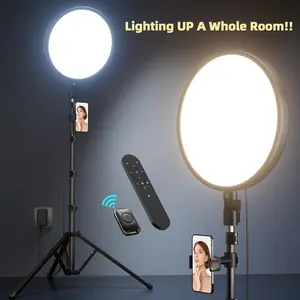 (No Glare for Glasses) Weilisi Large Ring Light with 72" Tripod Stand, 6500K Full-Screen Selfie Ring Light for Live Stream, YouTube, TikTok, Video Recording, Photography, Portable Ring Light Tripod for iPhone/Phone with Remote