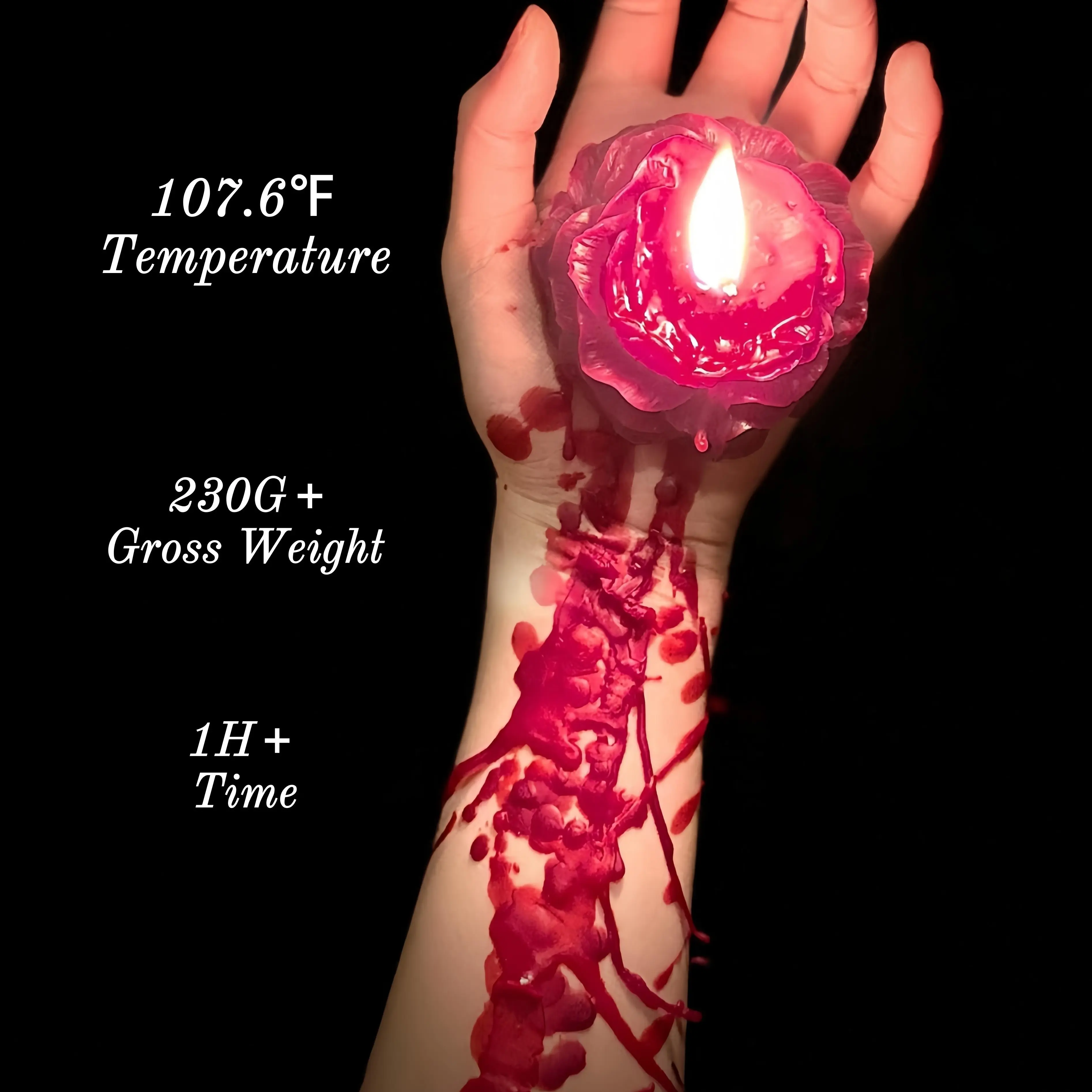 [Buy 1 Get 3 Free ] 107.6℉ Low Temp   Massage Candle Gift Set, 3-Piece Low-TempCandles with Ribbon, Total Net Wt. 230g, Strawberry & Black Cherry, Smooth Melting, Romantic Couples Gift for Date Night, Anniversary & Valentine's Day