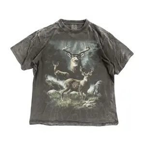 Retro Deer T-Shirt, Vintage Hunting Graphic Tee for Men Women, Oversized Comfort Colors Shirt, Wildlife Outdoorsman Gift