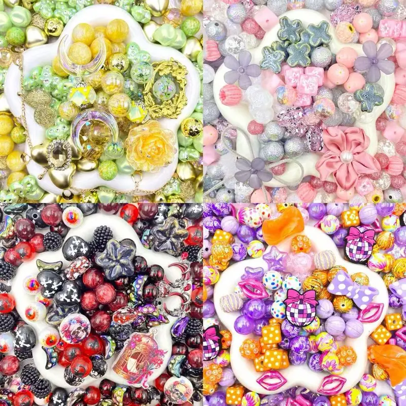 16mm Keychain/Pen Making DIY Beads Mix – 16/20mm Silicone, Resin & Acrylic Beads