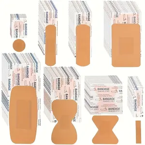 160-Pack PE Flexible Adhesive Bandages, AssortedWaterproof Breathable Bandages with Cushioned Pad forWound Care, Variety Pack with Finger & Knuckle Bandages