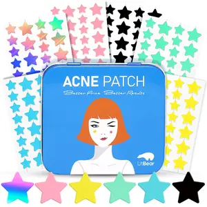 LitBear Gentle Pimple Patch, 168 Patches Star Pimple Patches with Tea Tree Oil & Centella Oil, Hydrocolloid Acne Patches for Face Cute Zit Patches Pimple Stickers Acne Dots