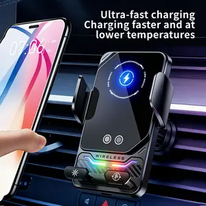 Car Wireless Charger Stand, Infrared Auto Clamping, 15w Fast Charging, Anti-Shake, Horizontal Vertical Rotation, Car Phone Holder, Super Fast Charging