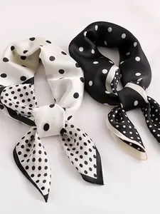 Elegant Fitted Silk Scarf, Scarf Wrap, Polka Dot Design, All-Season Versatile Accessory, Perfect for Travel & Casual Wear, Batch Number 16881688