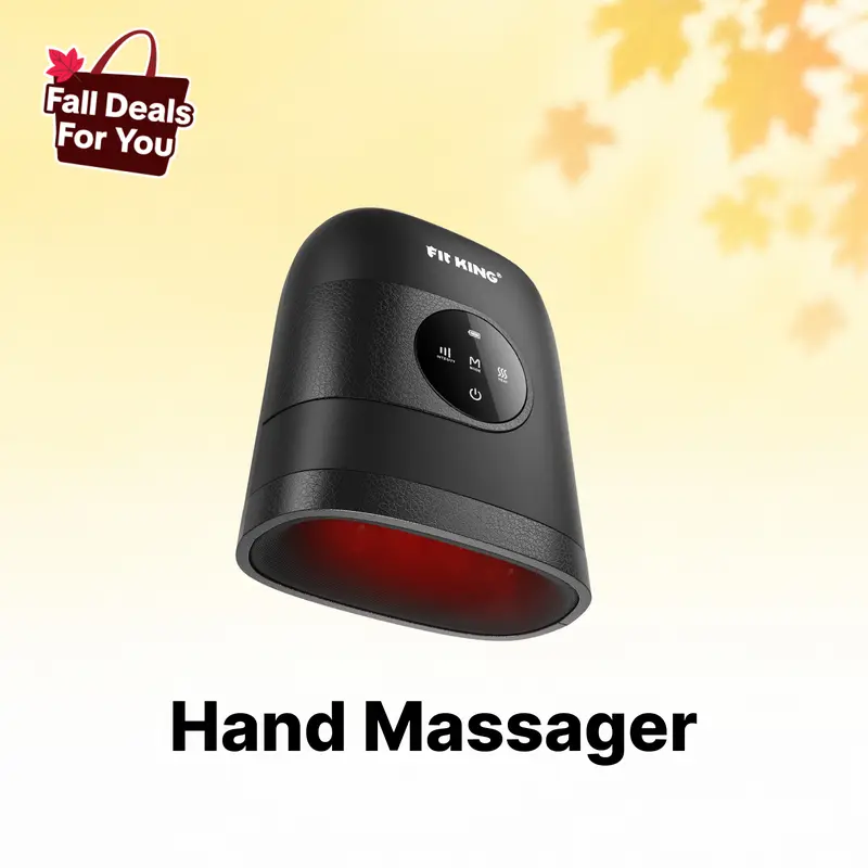 FIT KING New Cordless Hand Massager with Heat - Lithium Ion Battery-Powered, Portable Touch Screen, Lightweight for Adult Hand & Finger Relief, 2 Colors, Great Gifts for Parents, Improves Circulation