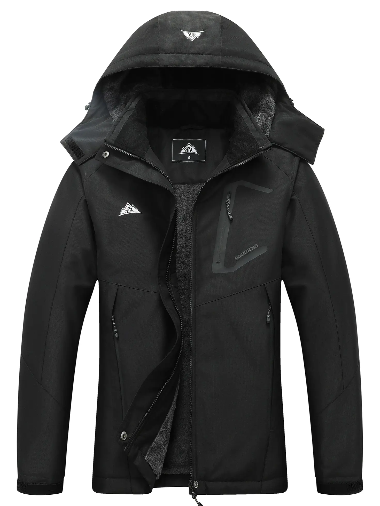 MOERDENG Women's Warm Winter Ski Coat Waterproof Snowboarding Jacket | Waterproof Windproof Winter Snowboarding Coat, Warm Insulated Jacket with Detachable Hood & Zipper Pockets for Skiing Hiking
