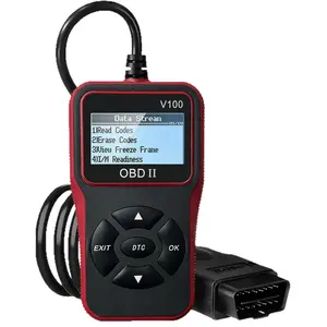 Portable V100 OBD Scanner Automotive Tool - 2.4-inch Screen Handheld Car Diagnostic Code Reader for Garage Beginners, 15cm x 7cm Compact Multifunctional Device with Code Reading, Live Data, Plug-and-Play English Version, Automotive Tools