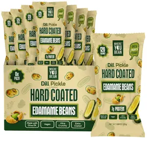 Where You Bean Crunchy Coated Dill Pickle Flavor – Dry Roasted Savory Edamame (8-Pack) | 7g Plant Protein, Low Carb, Crunchy Healthy Vegan Snack