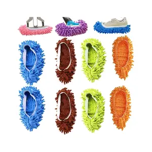4 Pairs Microfiber Mop Slippers – Soft, Washable Floor Cleaning Shoes, Reusable Foot Socks for Dusting, Sweeping & Hardwood, Tile, Laminate Floors (8 Pieces Total)