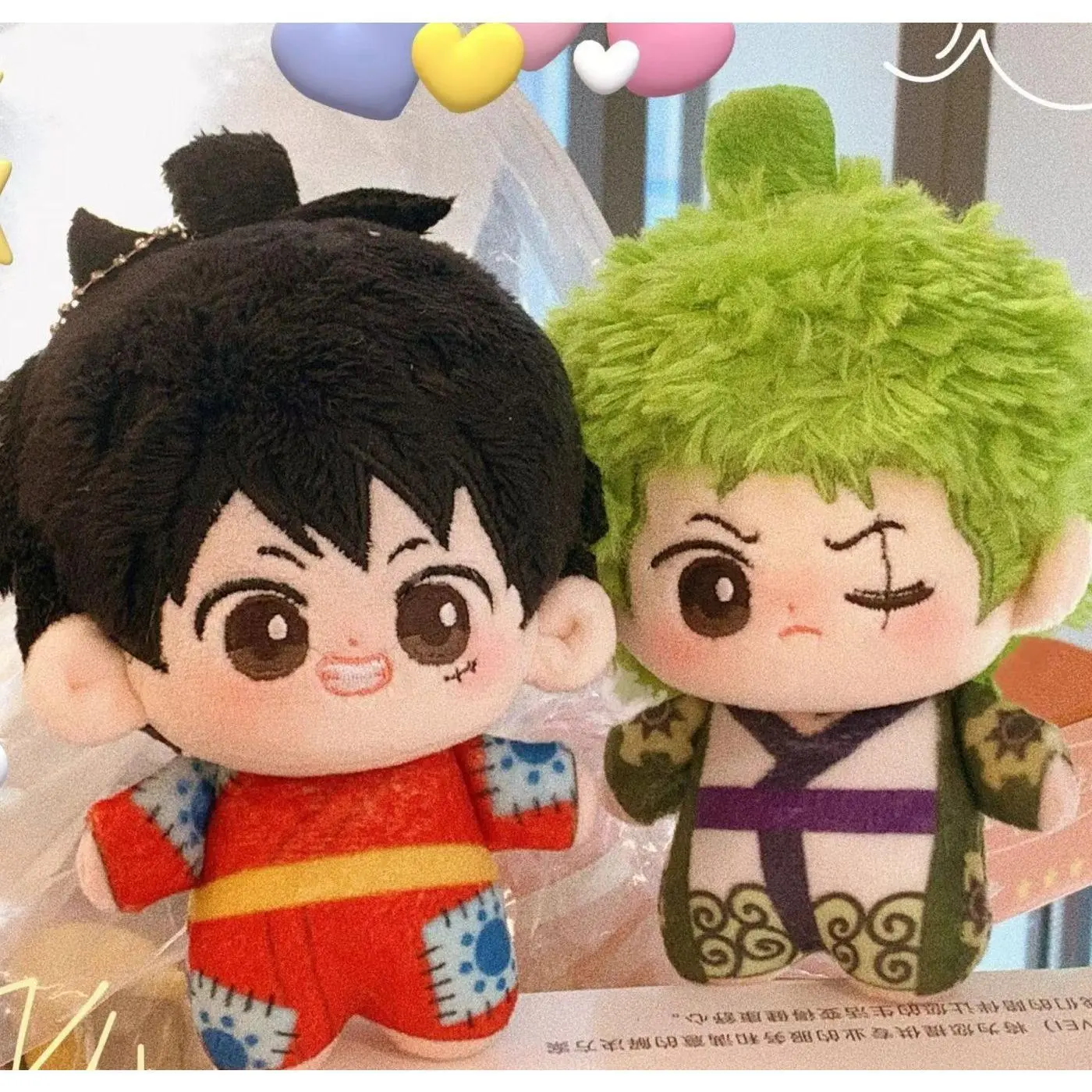 One Piece Anime Cotton Doll Luffy, Zoro 10cm Cute Plush Keychain Pendant Doll Gift