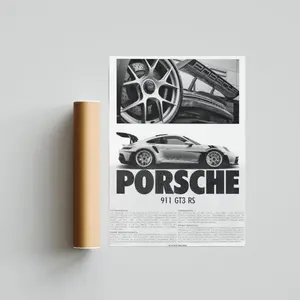 Porsche 911 GT3 RS Poster, Track Beast Supercar Wall Art, High Performance Racing Car Print, Luxury Automotive Decor, Gift for Car Enthusiasts Garage Aesthetic (No Framed)